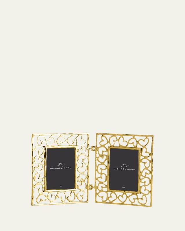 Heart Hinged Frame, Gold